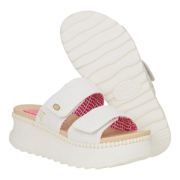 Delray Slide Eyelet - White