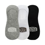 HEYDUDE No Show Sock 3 Pack - Multi Grey/White/Black
